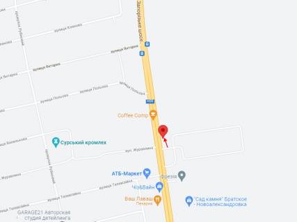 Billboard A in Novooleksandrivka, 6х3  N-08, km 422+463 (livoruc), Zaporiz'ke sose, viizd do Dnipra iz s. Brats'ke, navproti ATB, bila s. Novooleksandrivka scheme