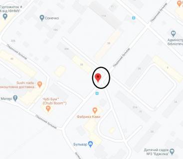 Billboard B in Ivano-Frankivsk, 3х6  Pd.Bul'var - Gurika perehresta livij       centr           Cubi Bum     scheme