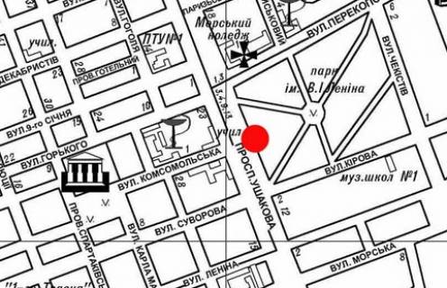 Citylight B in Kherson Usakova av. - Staroobradnic'ka st. (kolis. Komsomol's'ka st.) scheme