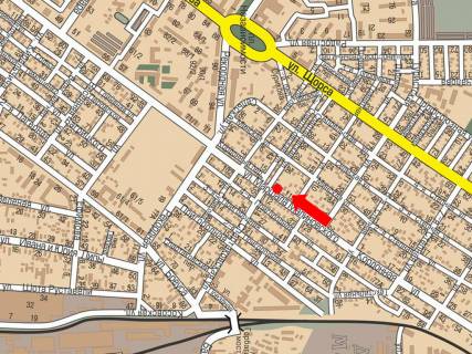 Billboard A in Odessa, 3x6  Malinovs'kogo st., 101 / Spartakivs'ka st., v bik Malinovs'kogo budivel'nogo rinku (flazok) scheme