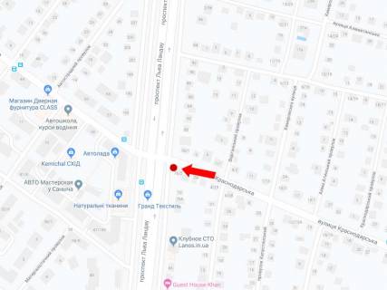 Billboard B in Kharkiv, 3x6  Krasnodars'ka st. / av. Landau, v centr scheme