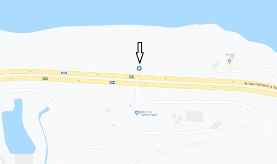 Billboard B in Dnipro (Dnipropetrovsk), 6х3  st. Naberezna Zavods'ka, za AZS "Glorius", do centru scheme