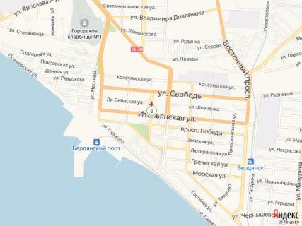 Citylight B in Berdyansk Truda av. - Ital'anskaa st., 55, naprotiv scheme