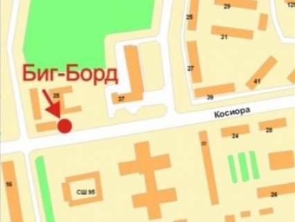 Billboard A in Krivy Rig, 3x6  Sobornosti (kol. Kosiora) st., 35a - Mistec'ka (kol. Zemlacki) st., u bik Metallurgov av. scheme