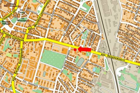 Citylight  in Ivano-Frankivsk, 1.8x1.2  Nezaleznosti st. / Banderi st., 1, bila Pedagogicnogo institutu, Ukrsocbanku scheme