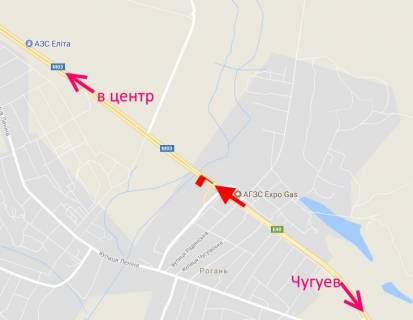 Billboard A in Rogan, 3x6  Героїв Харкова пр. - траса Харків - Ростов-на-Дону (М03), с. Рогань, (1), в'їзд у місто scheme