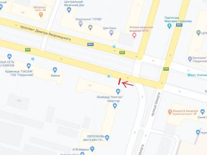 Citylight B in Dnipro (Dnipropetrovsk), 1.2х1.8  prosp. Dmitra Avornic'kogo, 113, napramok do st.Pastera scheme