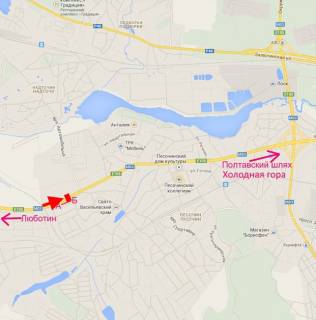 Billboard A in Pisochin, 3x6  Естакада - с. Пісочин, в'їзд в місто, (5), з боку траси Київ - Харків - Довжанський scheme