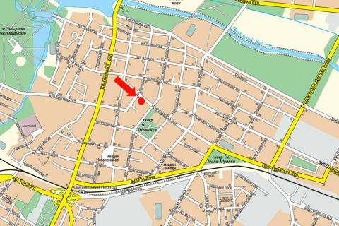 Citylight A in Khmelnitsky, 1.8x1.2  Proskurivs'ka st., 18 / Proskurivs'kogo Pidpilla st., bila picerii "Mama mia" scheme