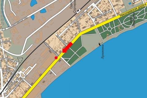 Prismatron, Prism A in Odessa, 3x6  Mikolaivs'ka doroga, 259, bila kompleksu vidpocinku "Dim Pavlovih", v centr (flazok) - 19688 scheme