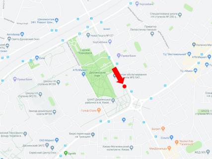 Prismatron, Prism A in Kyiv, 3x6  Drajzera st. - Maakovs'kogo av., Kinoteatr "Florencia", v storonu Maakovs'kogo av. - 324630 scheme