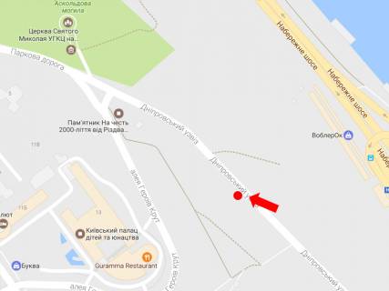 Citylight  in Kyiv, 1.8x1.2  Dniprovs'kij uzviz No1, v centr scheme