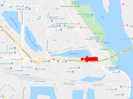 Prismatron, Prism A in Kyiv, 3x6  Banderi av. (kolis. Moskovs'kij) - av. Geroiv Stalingrada, navproti TRC "Blockbuster Mall", v storonu st.m. "Pocajna" - 214920 scheme