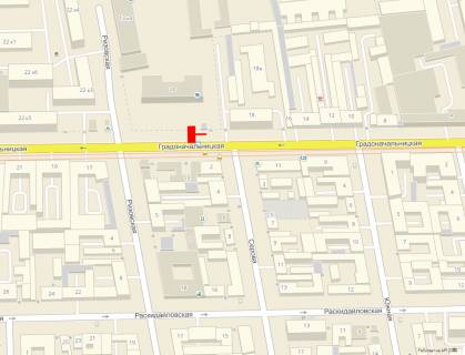 Billboard  in Odessa, 3x6  Gradonacal'nic'ka st., 20 - Majsterna st. (kolis. Serova st.), z centru scheme