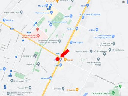 Prismatron, Prism A in Odessa, 3x6  Palia st. (kol. Dnipropetrovs'ka doroga) / Zabolotnogo st., bila supermarketu "Tavria V" - 371804 scheme