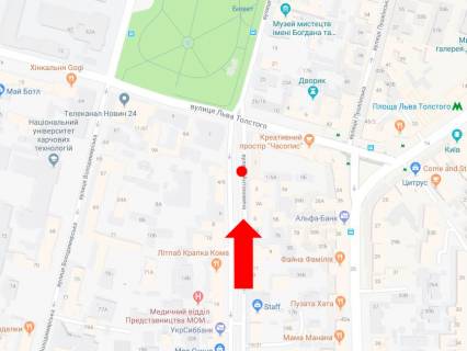 Cityscroll A in Kyiv, 1.8x1.2  Антоновича вул. (колиш. Горького вул.), 1, в сторону вул. Толстого, парку Шевченка scheme