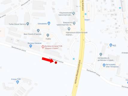 Billboard  in Kyiv, 3x6  Zaliznicne sose, 55, supermarket "Velika Kisena", v storonu st. Bojcuka (kolis. st. Kikvidze) scheme