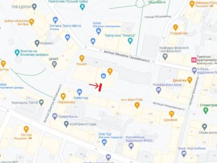 Video Billboard B in Ivano-Frankivsk, 1.8x1.2  Nezaleznosti st., 15, u bik Saskevica st., stometrivka - 420870 scheme