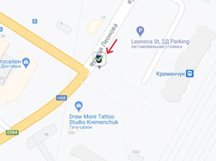 Citylight B in Kremenchuk Halamenuka st. - Leonova st. scheme