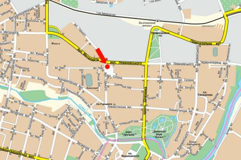 Billboard B in Sumi, 3x6  Gor'kogo st. / Praci st., bila rinku, centr scheme