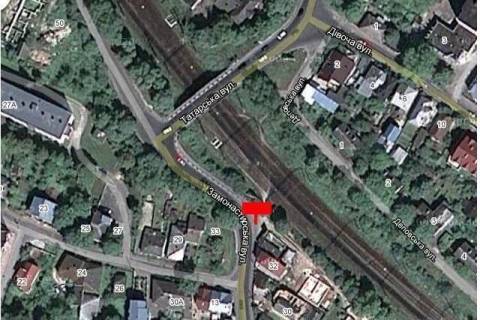 Billboard A in Ternopil, 3x6  Zamonastirs'ka st., 32 / Pirogova st., v centr scheme