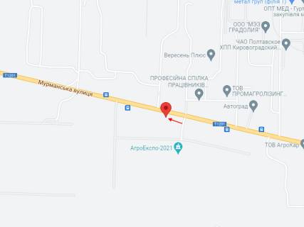 Billboard  in Kropyvnytskyi (Kirovograd), 3x6  Murmans'ka st., na teritorii vistavki "Agroekspo", viizd scheme