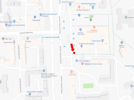 Citylight B in Lviv, 1.8x1.2  Cervonoi Kalini av., 109, ost. "av.Cervonoi Kalini", z centru scheme