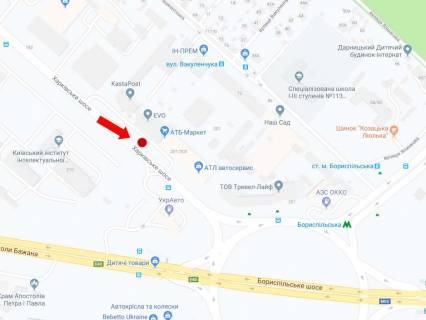 Billboard B in Kyiv, 3x6  Harkivs'ke sose, 201/203, v storonu Harkivs'koi pl. scheme