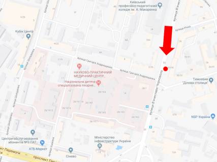 Backlight B in Kyiv, 2.3x3.14  Cornovola st., 33 / st. Andrusenko, v storonu Povitroflots'kogo mostu, av. Peremogi scheme