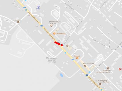 Billboard B in Uzhgorod, 3x6  Sobranec'ka st., 152, v centr scheme