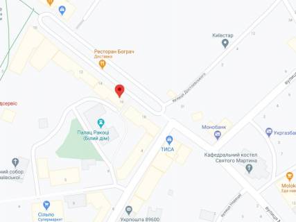 Billboard A in Mukachevo Miru pl., 16/1, apteka "Med Servis", NoL049, prajs za rolik 10 sek 1 vihid/5 hvilin, z 8:00-22:00. Rozrahunok dla insih parametriv translacii utocnujte u menedzera. scheme