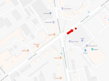 Citylight  in Rivne, 1.8x1.2  Gagarina st., TRC "Cajka", supermarketi "Sil'po", "El'dorado", z centru, A1 scheme