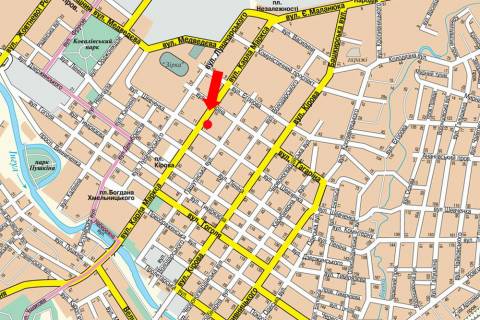 Citylight  in Kropyvnytskyi (Kirovograd), 1.8x1.2  V. Perspektivna st. (kol. Marksa st.) / Sevcenka st., bila magazinu "Kolobok" scheme