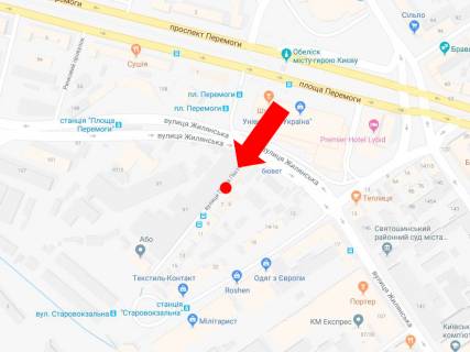 Citylight B in Kyiv, 1.8x1.2  Pestela st., 5 / st. Zilans'ka, do pl. Starovokzal'na, primis'kogo ZD vokzala scheme