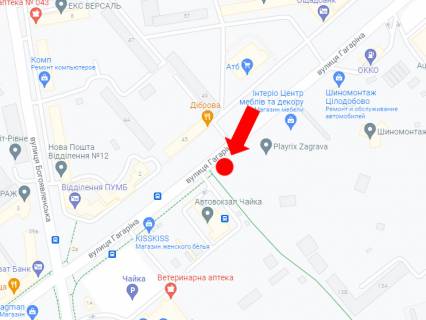 Billboard B in Rivne, 3x6  Gagarina st., 45, navproti, bila kinoteatru "Era", AZS "OKKO", supermarketu "Novus" scheme