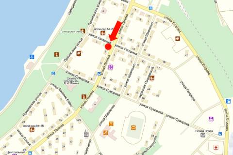 Billboard A in Svitlovodsk, 3x6  Lenina st., 7 / Gagarina st., centr (flazok) scheme