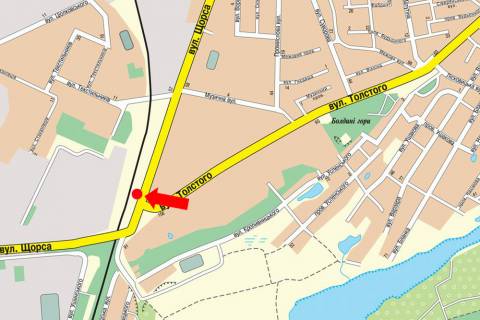 Billboard A in Chernihiv, 3x6  Tolstogo st. / Sorsa st., liva scheme