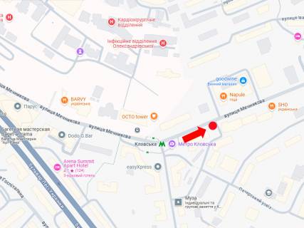 Cityscroll A in Kyiv, 1.8x1.2  Мечникова вул., 16, навпроти "Good wine", ресторану "Napule", в сторону Кловського узвозу scheme