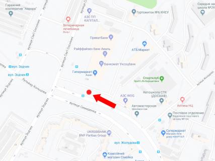 Prismatron, Prism A in Kyiv, 3x6  Simirenka st., 17 - st.Sim'i Sosninih, bila supermarketu "Asan", v bik av. Kurbasa - 180398 scheme