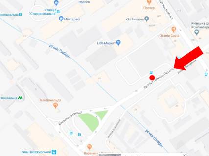 Citylight A in Kyiv, 1.8x1.2  Petluri st., 25, bila avtostancii "Kiiv", v storonu McDonald's, Central'nogo z / d vokzalu scheme