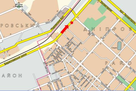 Billboard  in Kherson, 3x6  Berislavs'ke sose / Miru st., navproti avtosalonu "Reno" (flazok) scheme