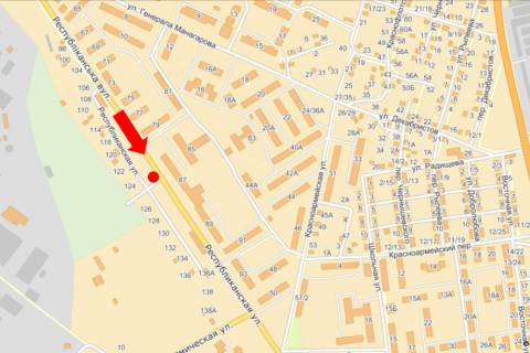 Billboard A in Kremenchuk, 3x6  Respublikans'ka st., 124, z centru scheme