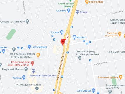 Prismatron, Prism + in Odessa, 3x6  Небесної Сотні пр. (колиш. Жукова пр.) - Левітана вул., права - 561004 scheme