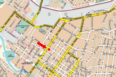 Citylight  in Kropyvnytskyi (Kirovograd), 1.8x1.2  Sevcenka st. / V. Perspektivna st. (kol. Marksa st.), 34/25 scheme