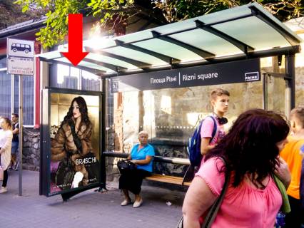 Citylight A in Lviv, 1.8x1.2  Cornovola av. - Rizni pl., za Opernim teatrom (zupinka "Plosa Rizni") (liva), z centru Photo 1