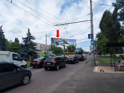 Billboard A in Odessa, 3x6  Nebesnoi Sotni av. (kol. Zukova av.) 75 / Levitana st., bila supermarketu "Kopijka", rozdil'nik, v centr, liva Photo 1