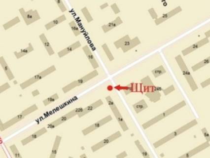 Billboard A in Krivy Rig, 3x6  Volodimira Velikogo (kol. Meleskina) st., 22 - Manujlova st., 2a, u bik 30 rokiv Peremogi pl. scheme