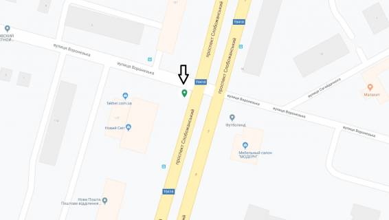 Backlight B in Dnipro (Dnipropetrovsk), 3.14х2.32  prosp. Slobozans'kij (Gazeti Pravda), 117 - st. Voronez'ka, ruh do viizdu z mista, na svitlofori, na svitlofori scheme