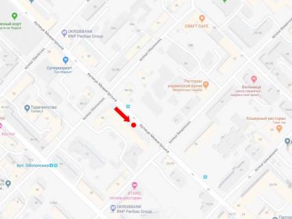 Citylight A in Kyiv, 1.8x1.2  Mezigirs'ka st., 43 - st. Obolons'ka, v storonu Nizn'ogo valu scheme