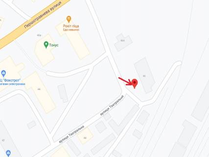 Billboard A in Kremenchuk Teatral'na st. (kolis. Vorovs'kogo st.), 46 - Persotravneva st., niznij scheme